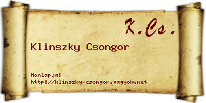 Klinszky Csongor névjegykártya
